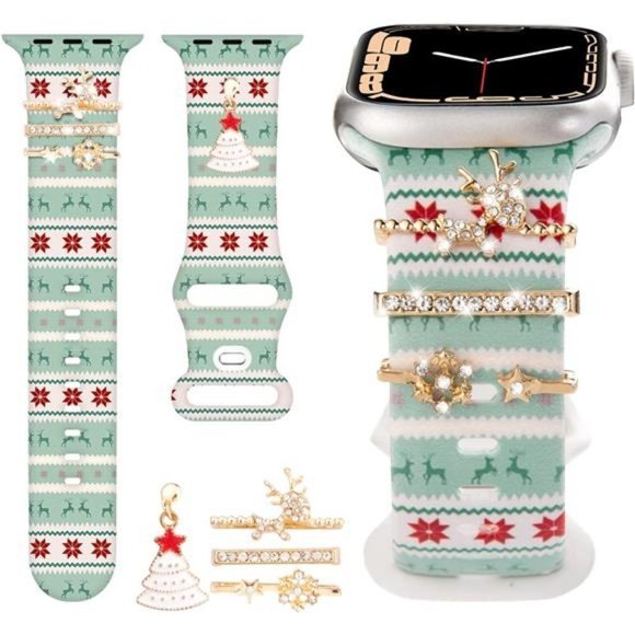NEW Christmas Apple Watch Decorative Band with Charms - Picture 1 of 5